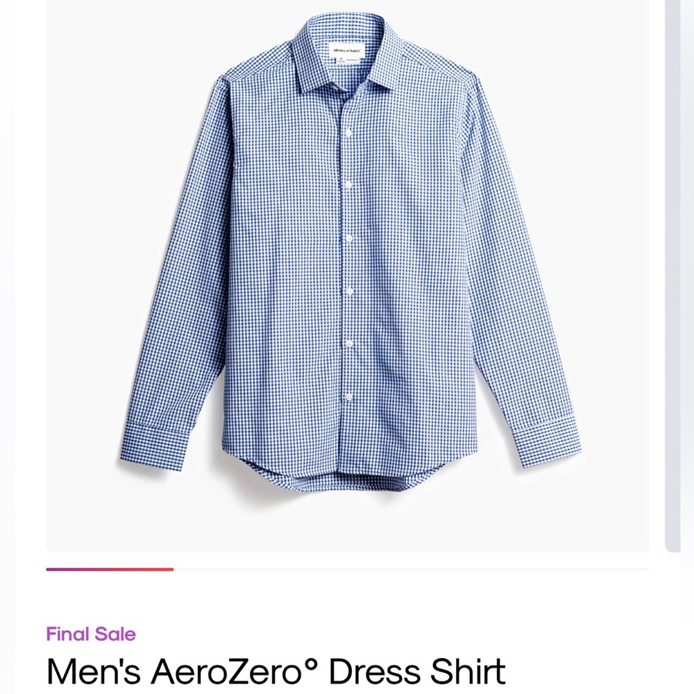 Ministry of Supply Blue Checkered Men's Dress Shirt